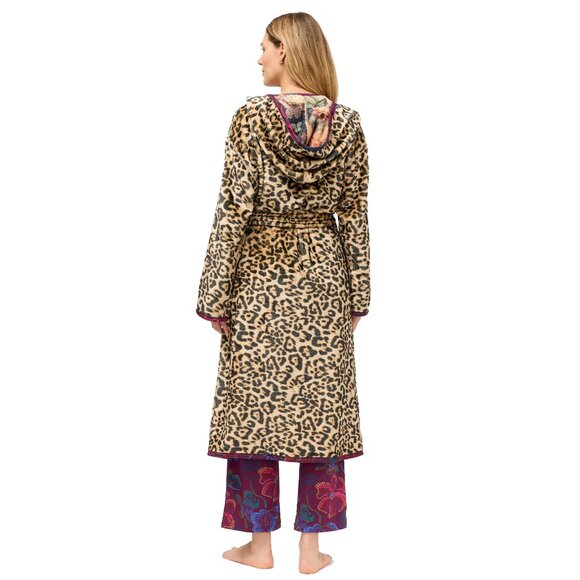 Johnny Was Bellina Leopard Aditi Robe Reversible Lounge Sleep Floral Brown NEW - Picture 4 of 6